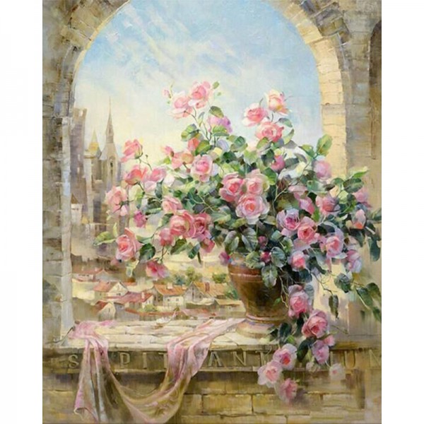 Window Side Flower - Painting by Numbers Canada