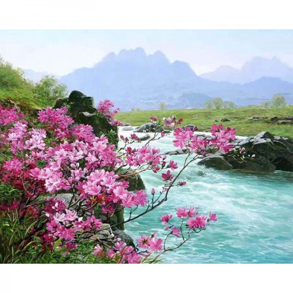 Flowers and River - Painting by Numbers Canada