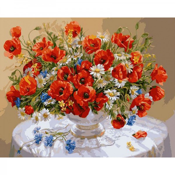 Flower on Vase - Painting by Numbers Canada
