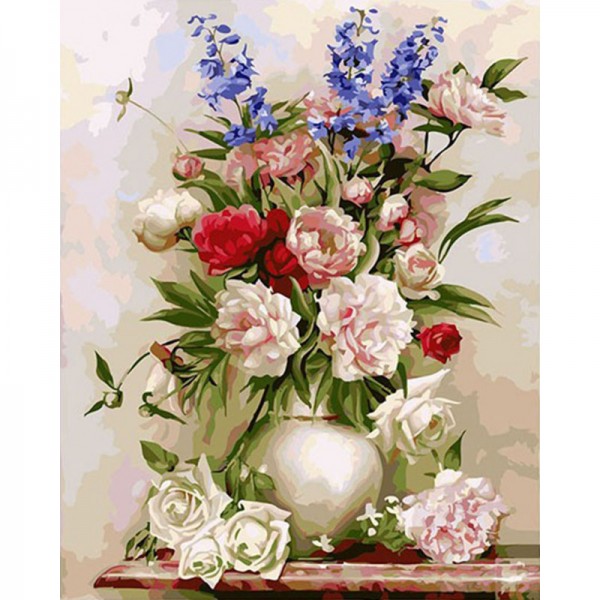 Flowers on Vase - Painting by Numbers Canada