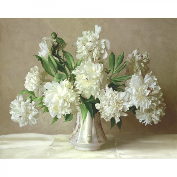 White Flowers - Painting by Numbers Canada