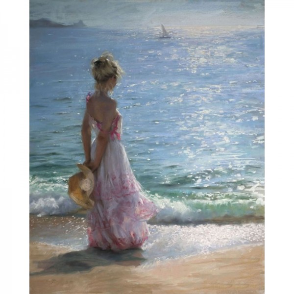 Girl By Seaside - Painting by Numbers Canada