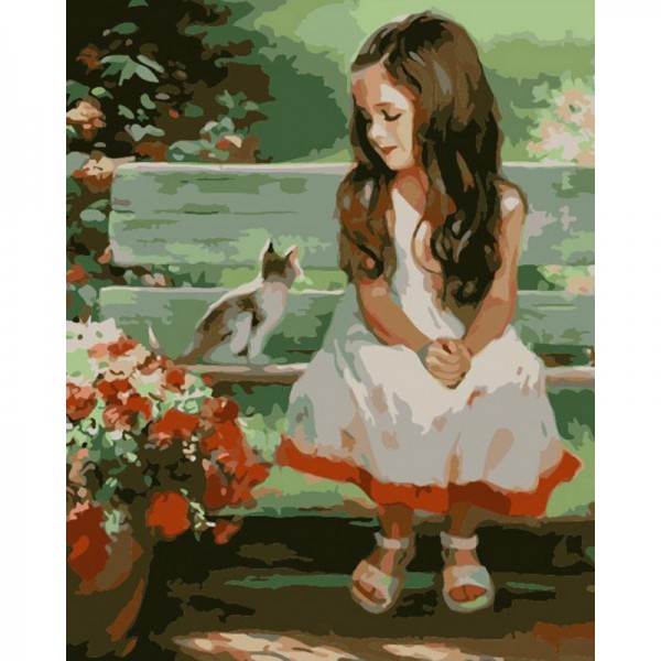 Girl & Cat - Painting by Numbers Canada