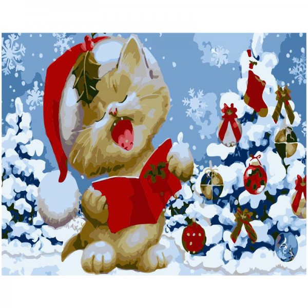 Christmas Cat - Painting by Numbers Canada