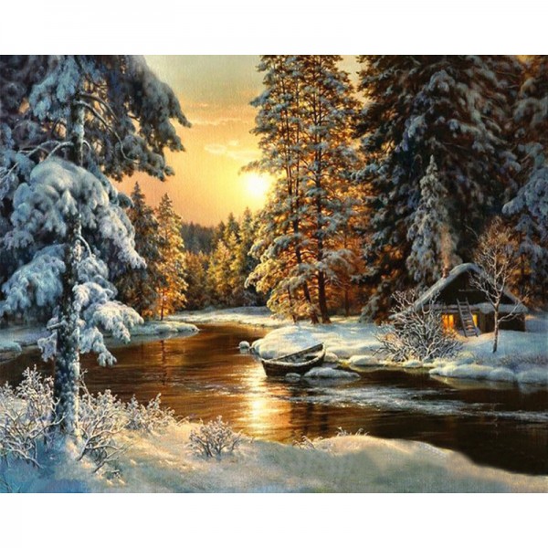 Landscape Winter Wonderland - Painting by Numbers Canada