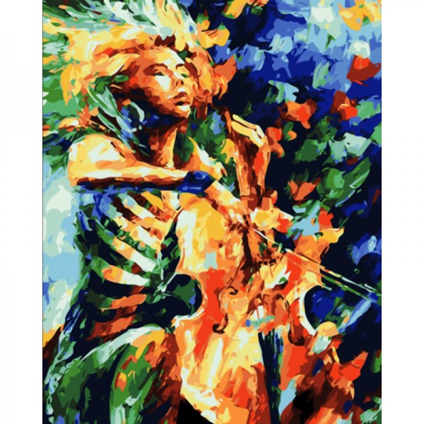 Abstract Girl Playing Cello - Painting by Numbers Canada
