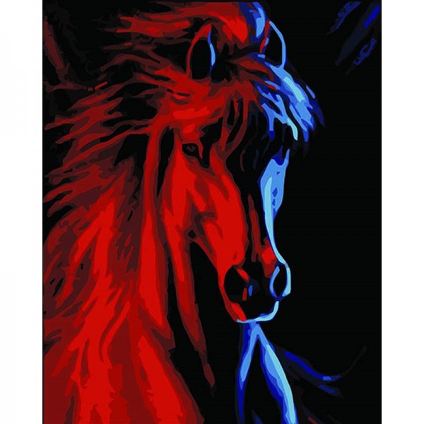 Abstract Red Horse - Painting by Numbers Canada