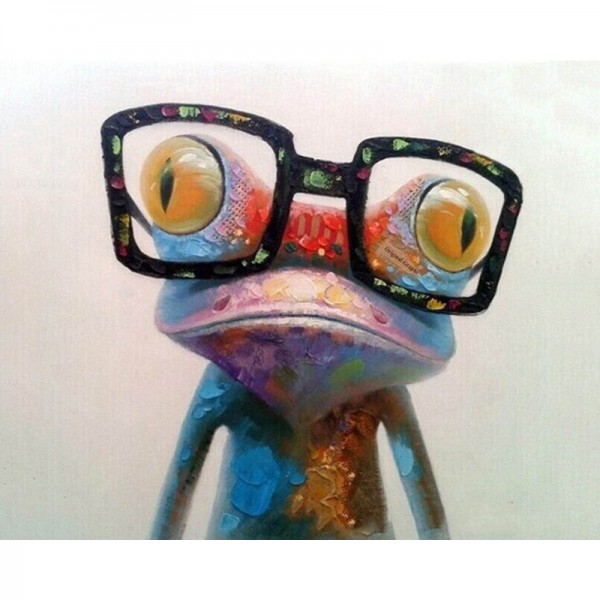 Cute Colorful Frog with Glasses - Painting by Numbers Canada