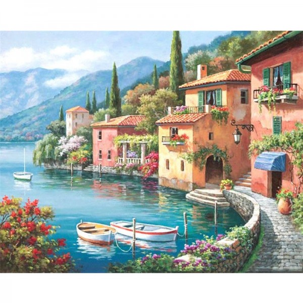 Village by Sea - Painting by Numbers Canada