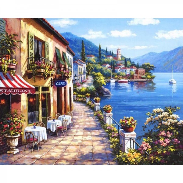 House by Lake - Painting by Numbers Canada