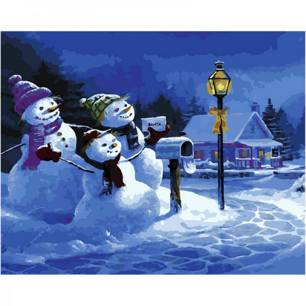 Christmas Snowman - Painting by Numbers Canada