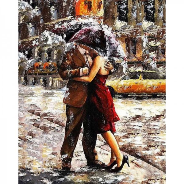 Hugging Romantic Couple - Painting by Numbers Canada