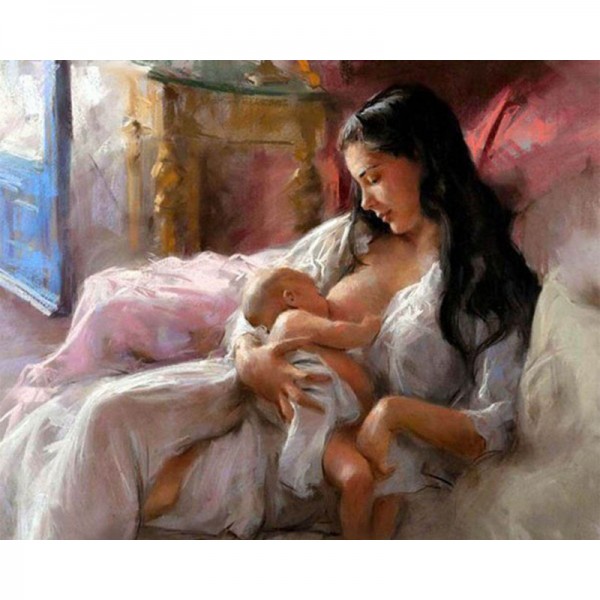 Mother Breast Feeding Baby - Painting by Numbers Canada