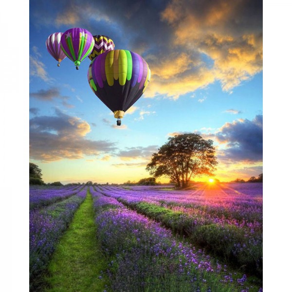 Beautiful Hot Air Balloon Scenery - Painting by Numbers Canada