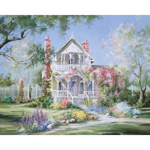 Castle in Garden - Painting by Numbers Canada