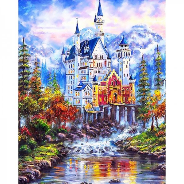Castles on Mountain - Painting by Numbers Canada