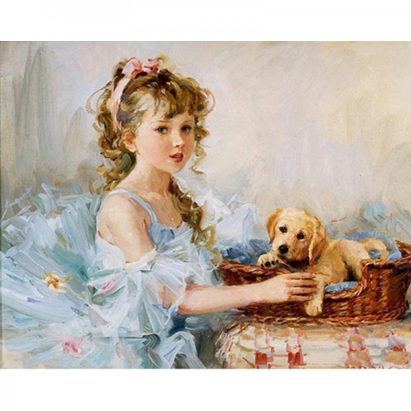 Girl with Dog - Painting by Numbers Canada