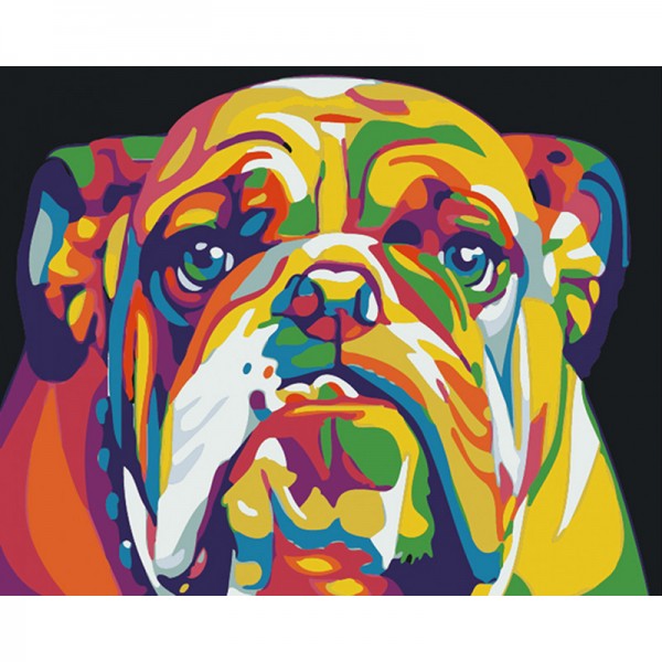 Colorful Bulldog  - Painting by Numbers Canada