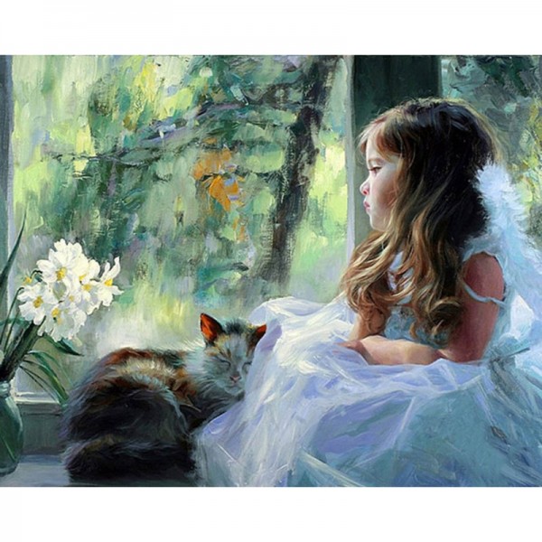 Girl Looking Out Window - Painting by Numbers Canada