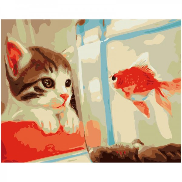 Cat & Fish - Painting by Numbers Canada