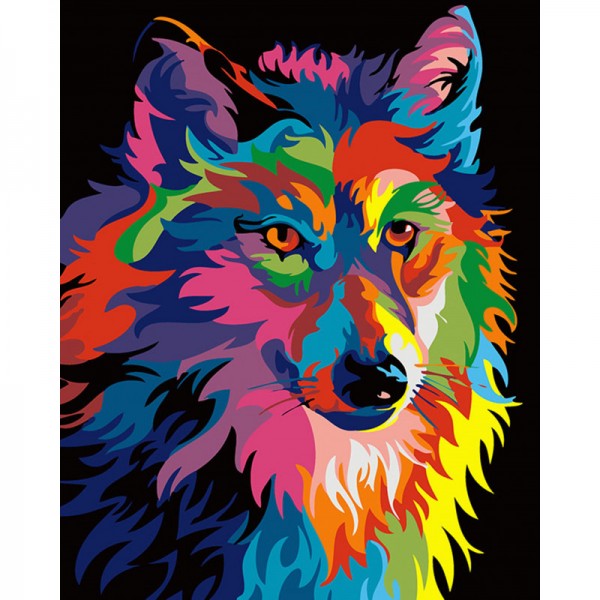 Colorful Wolf - Painting by Numbers Canada