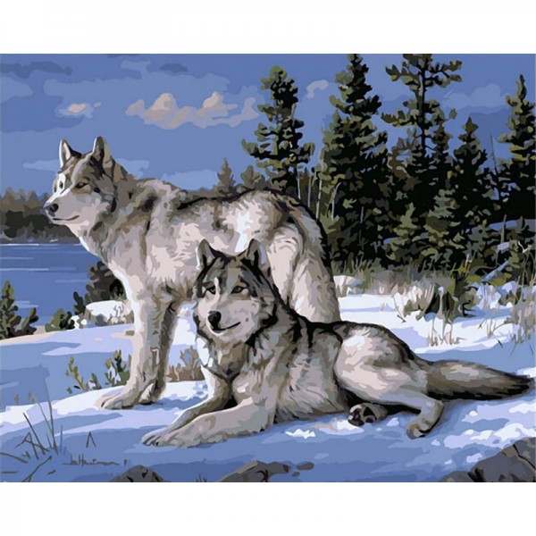 Wolves in Winter - Painting by Numbers Canada