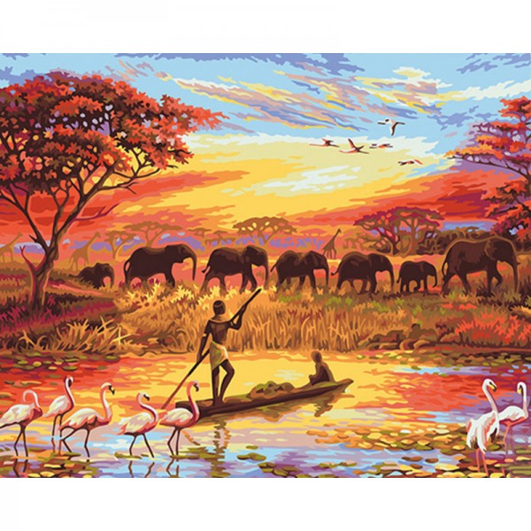 Elephant Sunset - Painting by Numbers Canada