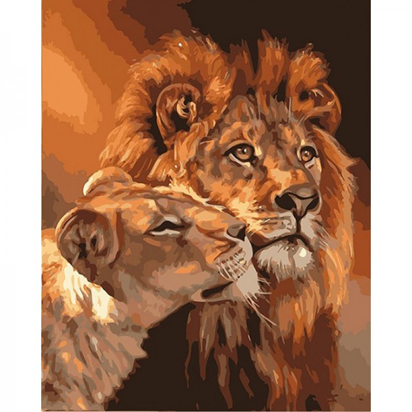 Lion and Lioness - Painting by Numbers Canada