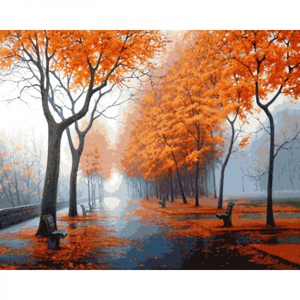 Autumn Park Path - Painting by Numbers Canada
