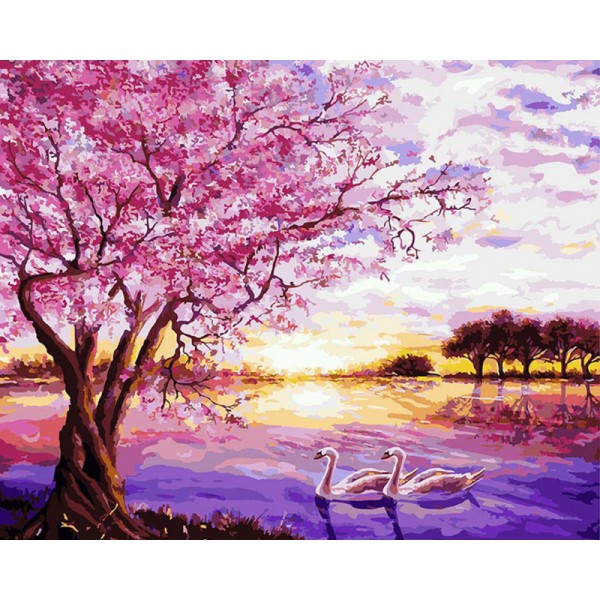Pink Cherry Blossom Tree - Painting by Numbers Canada